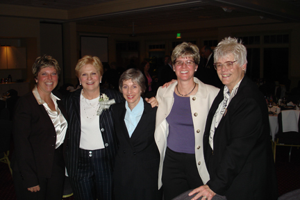 Champions gathering Jane Harris, Ann Swanson, Sue Ursino, Leslie Folsom, Carole 